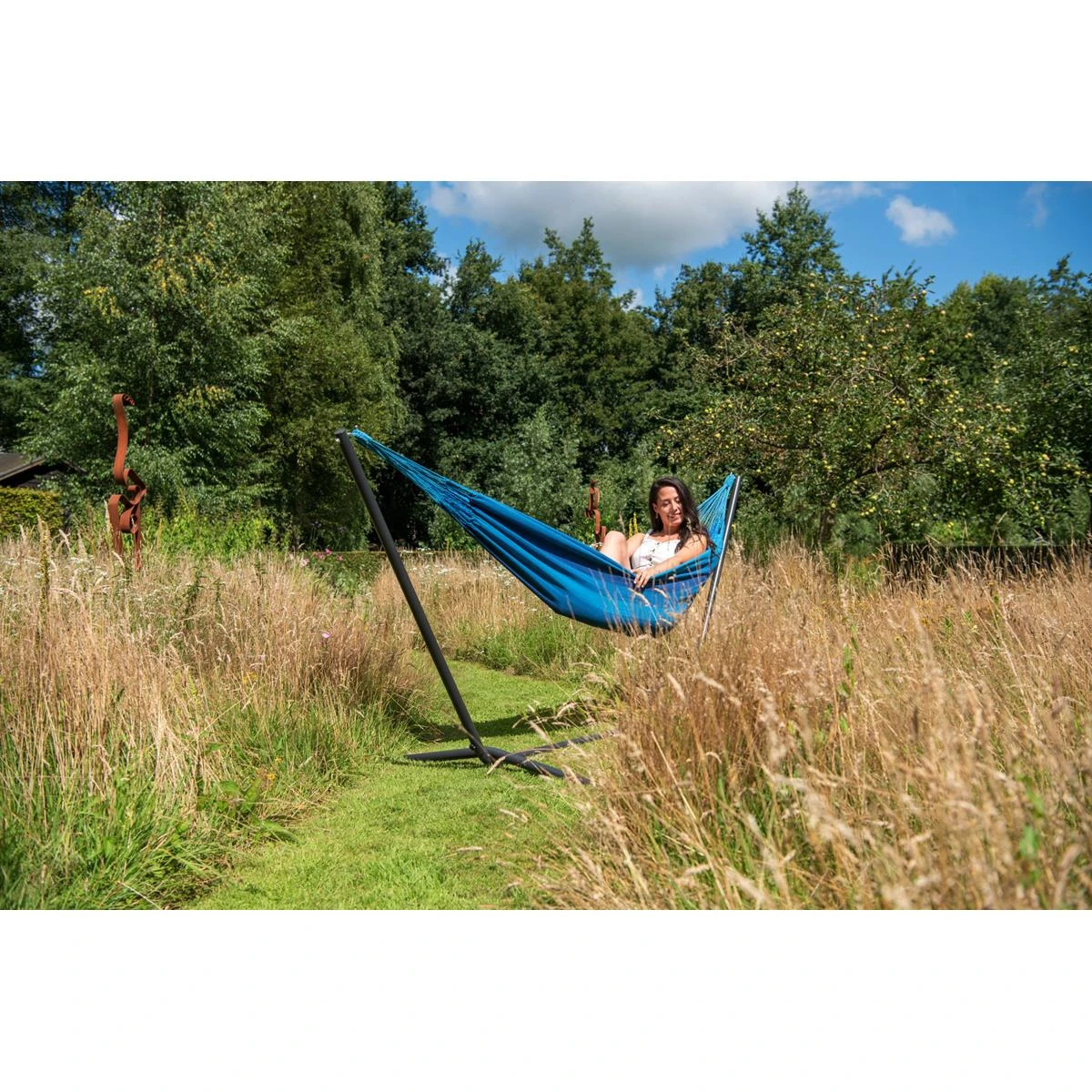 Tropilex® Hangmat Met Standaard Eénpersoons Easy & Dream Blue Blauw 10 Tropilex® Hangmat Met Standaard Eénpersoons Easy & Dream Blue Blauw - Afbeelding 8