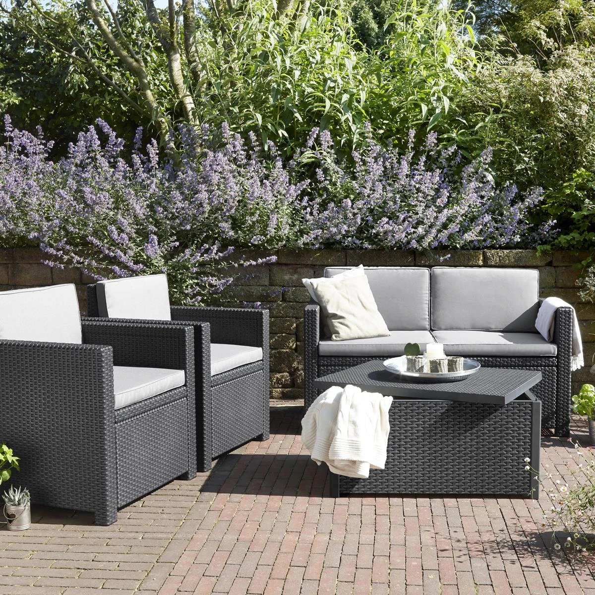 Allibert Monaco Loungeset Met Kussenbox 4 Allibert Monaco Loungeset Met Kussenbox - Afbeelding 2