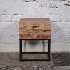 Hoyz - Nachtkastje Mill - 1 Lade - Zwart Bruin - 40x35x50 -Meubels Voor Thuis 9616694