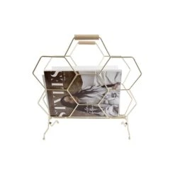 Present Time - Tijdschriftenrek Honeycomb - Verguld - 40x33x45cm -Meubels Voor Thuis 9617668
