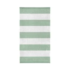 Meubels Voor Thuis 13 Cinderella Strandlaken Dune Stripe - Egyptisch Katoen - Soft Green -
