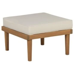 Beliani - BARATTI - Tuinstoel Met Ottomaan - Lichte Houtkleur|Wit 19 Beliani - BARATTI - Tuinstoel Met Ottomaan - Lichte Houtkleur|Wit -Meubels Voor Thuis 9663843