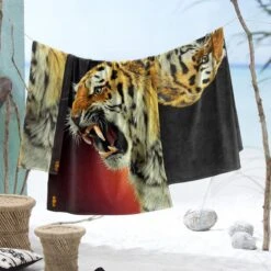 Seahorse Khan - Strandlaken - Katoen - 90x170cm - Zwart -Meubels Voor Thuis 9671239