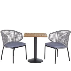 Beliani - PALMI - Bistroset Voor 2 - Grijs - Staal -Meubels Voor Thuis 9684447