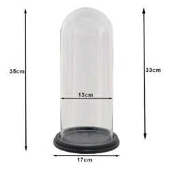 Clayre & Eef Stolp Ø 17x35 Cm Hout Glas Rond Glazen Stolp -Meubels Voor Thuis 9697796