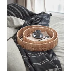 Kave Home - Dienbladen Estibalis Set Van 2 Rond Van Jute En Rotan Met -Meubels Voor Thuis 9699585