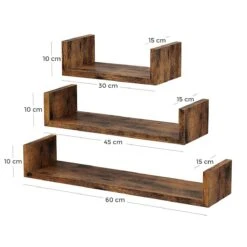 ACAZA Wandplank Vintage Bruin -Meubels Voor Thuis 9700923