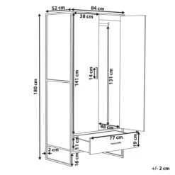 Beliani - SCHWEDT - Wandkast - Lichte Houtkleur - Vezelplaat -Meubels Voor Thuis 9722836