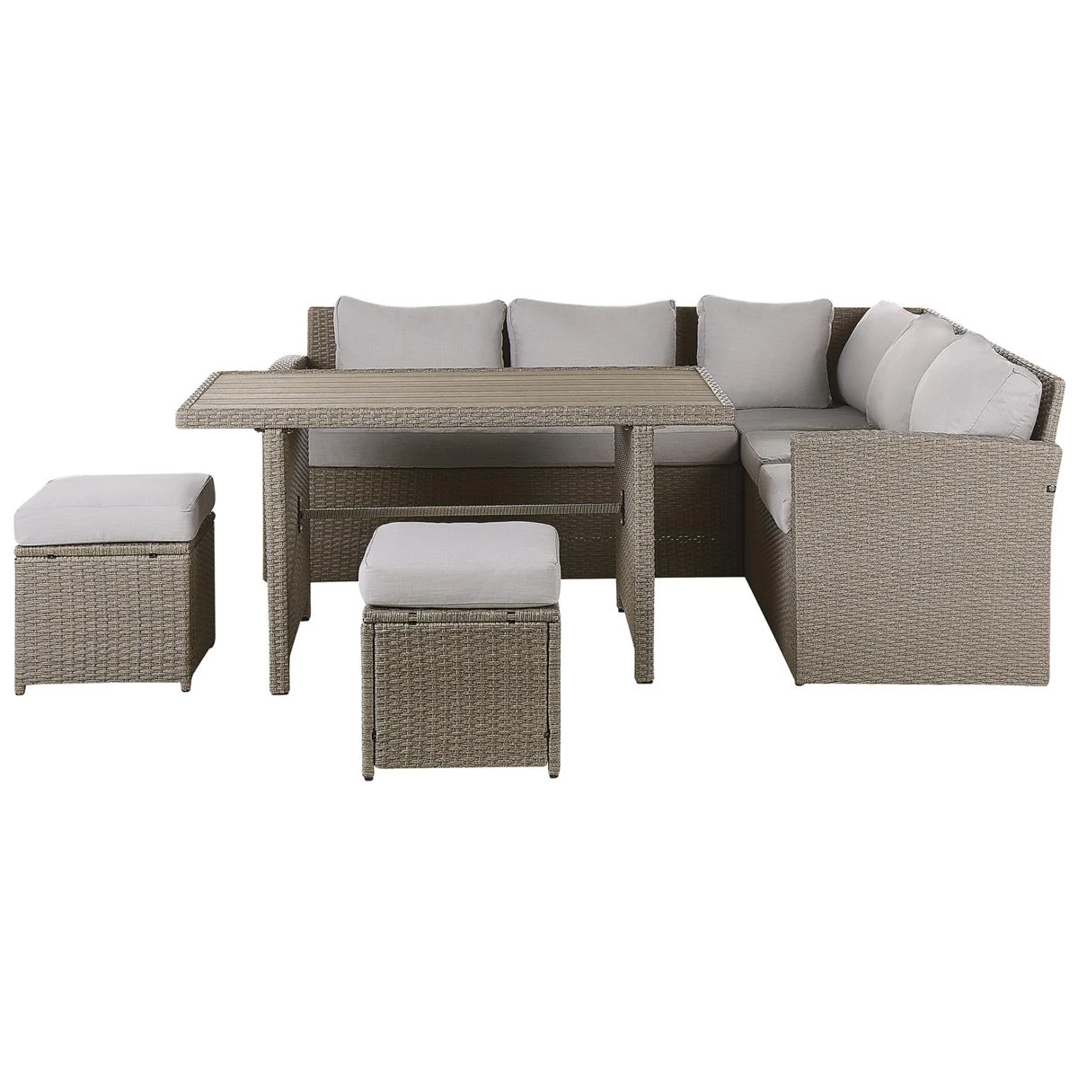 Beliani - BARDI - Loungeset Voor 5 - Natuurlijk - PE Rotan 3 Beliani - BARDI - Loungeset Voor 5 - Natuurlijk - PE Rotan