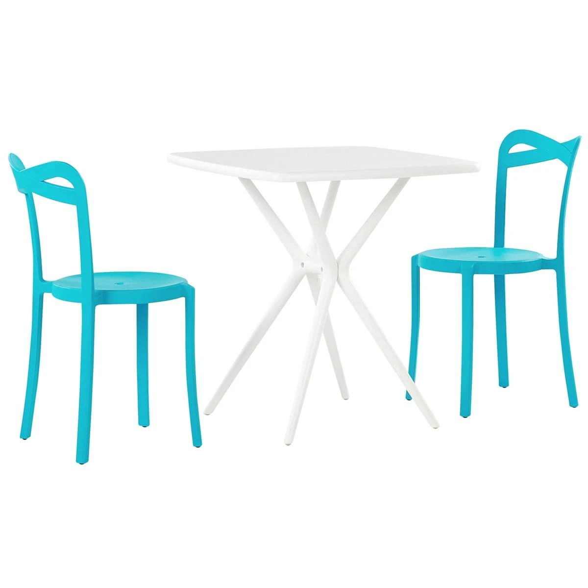 Beliani - SERSALE|CAMOGLI - Bistroset Voor 2 - Blauw|Wit - Synthetisch 3 Beliani - SERSALE|CAMOGLI - Bistroset Voor 2 - Blauw|Wit - Synthetisch