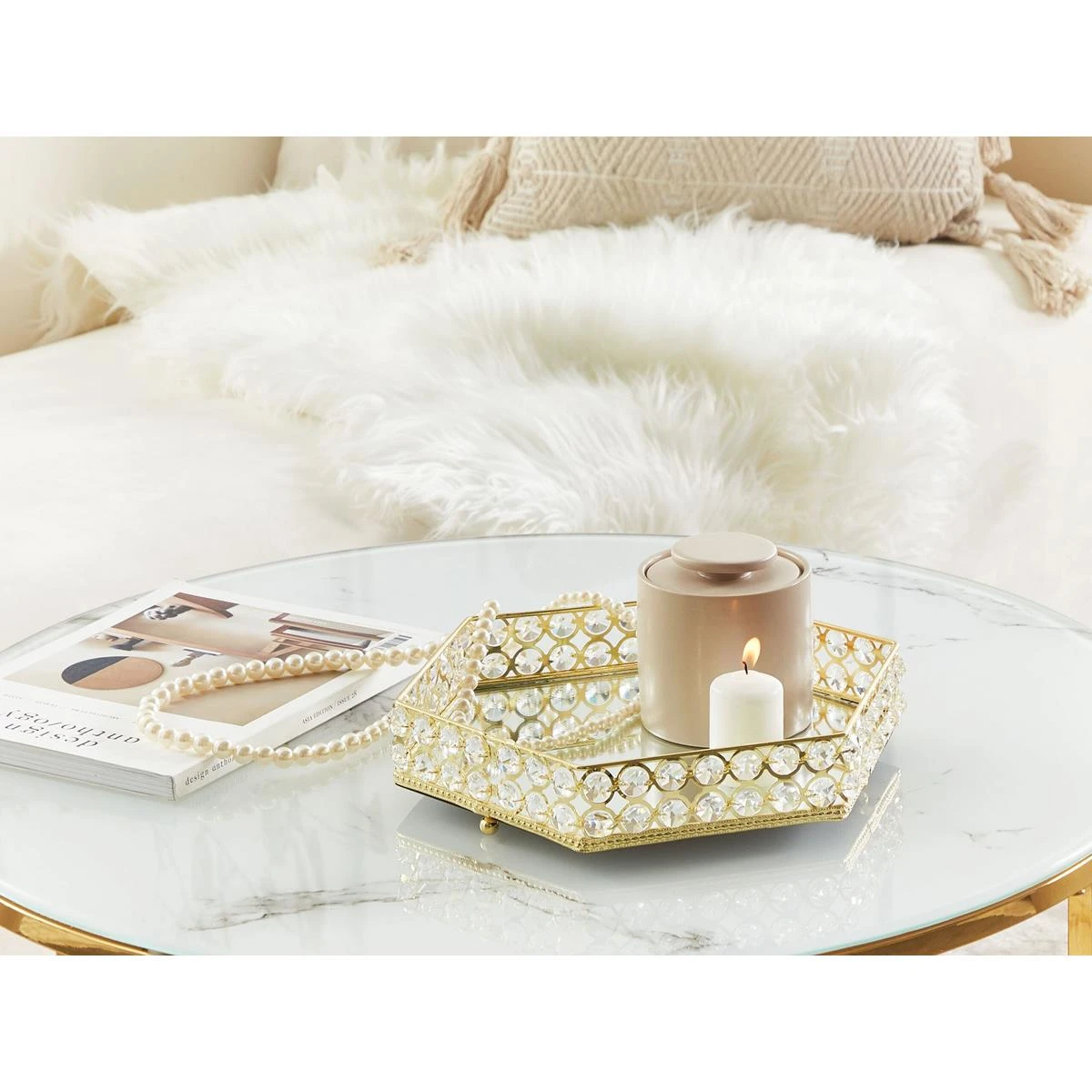 Beliani - VATAN - Dienblad - Goud - IJzer 4 Beliani - VATAN - Dienblad - Goud - IJzer - Afbeelding 2