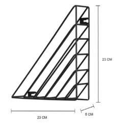 QUVIO Tijdschriften | Boeken Houder Wand Driehoek Metaal - Zwart -Meubels Voor Thuis 9746784