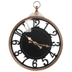 Beliani - ALLOZA - Wandklok - Zwart - Synthetisch Materiaal
