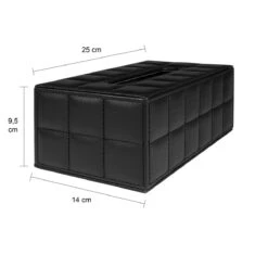 LYVION Tissue Opbergdoos PU Leer - Zwart -Meubels Voor Thuis 9761415