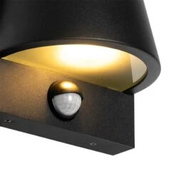 QAZQA Buiten Wandlamp Zwart IP44 Met Bewegingsmelder - Femke -Meubels Voor Thuis 9772741