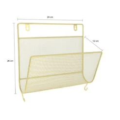 QUVIO Tijdschriften Organizer Wandmontage Goud -Meubels Voor Thuis 9777390