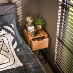 Hoyz - Nachtkastje XS Flat | Massief Acacia Naturel -Meubels Voor Thuis 9779633
