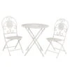 Clayre & Eef Bistroset Bistrotafel Bistrostoel 3-delig Ø 70x76 Cm Wit -Meubels Voor Thuis 9790621
