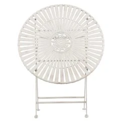 Clayre & Eef Bistroset Bistrotafel Bistrostoel 3-delig Ø 70x76 Cm Wit -Meubels Voor Thuis 9790630