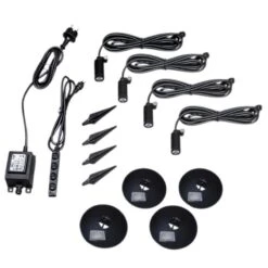 QAZQA Set Van 4 Prikspots Zwart Incl. LED IP68 - Garly -Meubels Voor Thuis 9791513