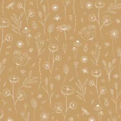Little Dutch Vliesbehang | Wild Flowers Ochre - Oranje - 10mx53cm