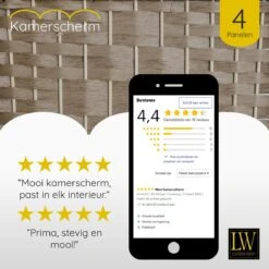 LW Collection Kamerscherm 4 Panelen Bruin 170x160cm -Meubels Voor Thuis 9797204