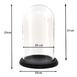 Clayre & Eef Stolp Ø 23x21 Cm Hout Glas Rond Glazen Stolp -Meubels Voor Thuis 9819388