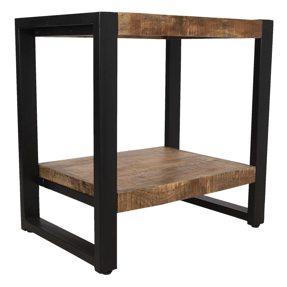 Clayre & Eef Nachtkastje 60x40x60 Cm Bruin Hout Bijzettafel 4 Clayre & Eef Nachtkastje 60x40x60 Cm Bruin Hout Bijzettafel - Afbeelding 2