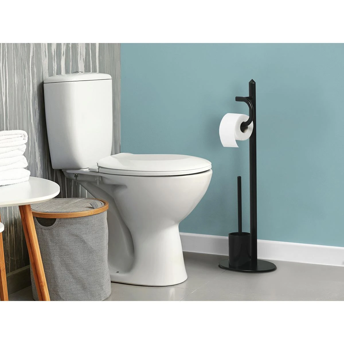 Beliani - SARTO - Toiletrol En Borstelhouder - Zwart - Staal 4 Beliani - SARTO - Toiletrol En Borstelhouder - Zwart - Staal - Afbeelding 2