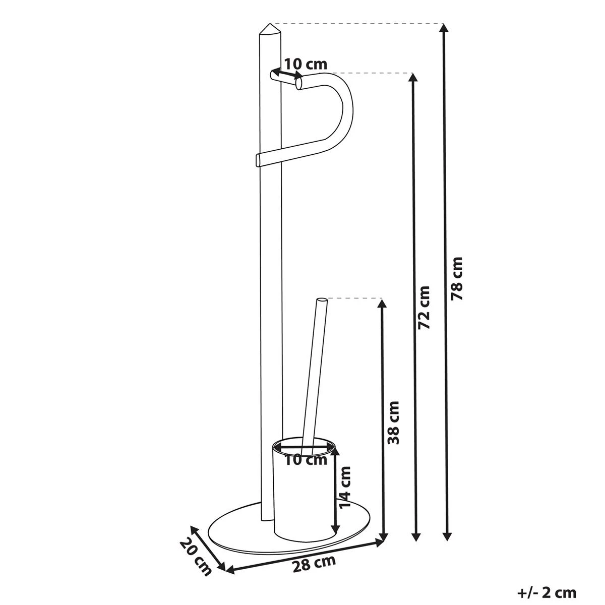 Beliani - SARTO - Toiletrol En Borstelhouder - Zwart - Staal 8 Beliani - SARTO - Toiletrol En Borstelhouder - Zwart - Staal - Afbeelding 6