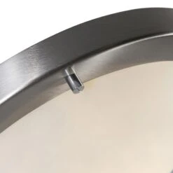 QAZQA Moderne Plafonnière Staal 31 Cm IP44 - Yuma -Meubels Voor Thuis 9833175