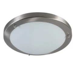 QAZQA Moderne Plafonnière Staal 31 Cm IP44 - Yuma -Meubels Voor Thuis 9833180