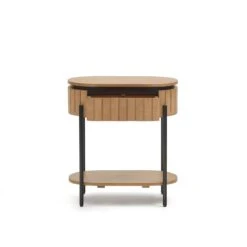 Kave Home - Licia Nachtkastje Met 1 Lade In Massief Mangohout En Zwart -Meubels Voor Thuis 9845517