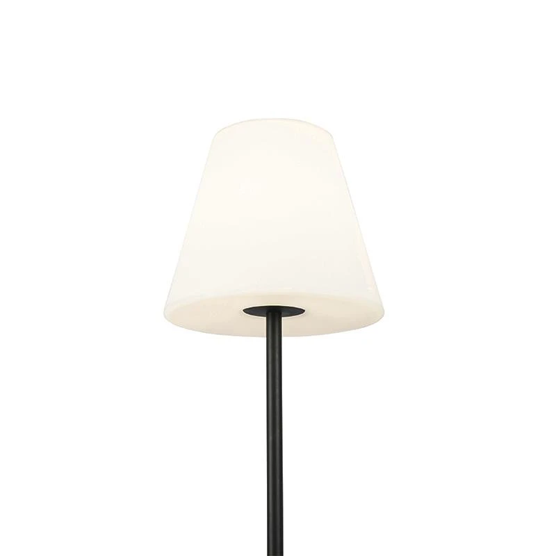 QAZQA Buiten Vloerlamp Zwart Met Witte Kap 35 Cm IP65 - Virginia 5 QAZQA Buiten Vloerlamp Zwart Met Witte Kap 35 Cm IP65 - Virginia - Afbeelding 3