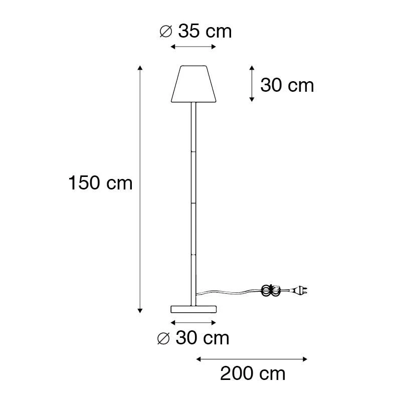 QAZQA Buiten Vloerlamp Zwart Met Witte Kap 35 Cm IP65 - Virginia 7 QAZQA Buiten Vloerlamp Zwart Met Witte Kap 35 Cm IP65 - Virginia - Afbeelding 5