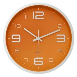 LW Collection Wandklok Xenn5Ø30cm - Oranje