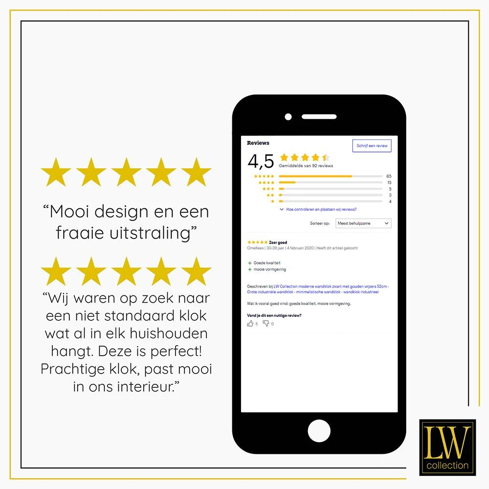 LW Collection Wandklok Xenn5Ø30cm - Oranje 11 LW Collection Wandklok Xenn5Ø30cm - Oranje - Afbeelding 9