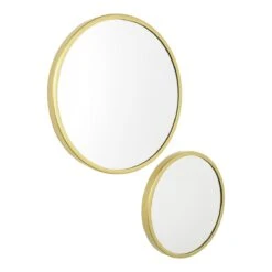 LOFT42 Mirror Spiegels Rond Goud Set Van 2 - Metaal - Ø45 & Ø35