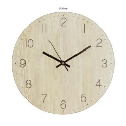 QUVIO Wandklok - Lichthout -Meubels Voor Thuis 9863025