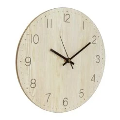 QUVIO Wandklok - Lichthout -Meubels Voor Thuis 9863028