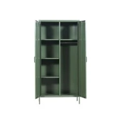 MaximaVida Metalen Kleding Lockerkast Finn Olijfgroen - 4 Schappen -Meubels Voor Thuis 9896057