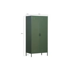 MaximaVida Metalen Kleding Lockerkast Finn Olijfgroen - 4 Schappen -Meubels Voor Thuis 9896069