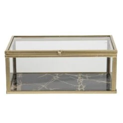 Clayre & Eef Sieradendoos 14x8x6 Cm Glas Rechthoek Juwelendoos -Meubels Voor Thuis 9910053