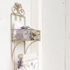 Clayre & Eef WC Rol Houder 20x15x43 Cm Beige Ijzer Toiletrolhouder -Meubels Voor Thuis 9923461