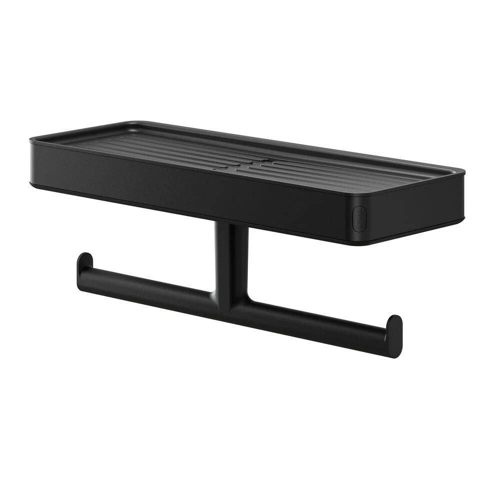 Tiger Carv Toiletrolhouder Met Planchet - Zwart 3 Tiger Carv Toiletrolhouder Met Planchet - Zwart