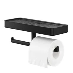 Tiger Carv Toiletrolhouder Met Planchet - Zwart 12 Tiger Carv Toiletrolhouder Met Planchet - Zwart -Meubels Voor Thuis 9957034