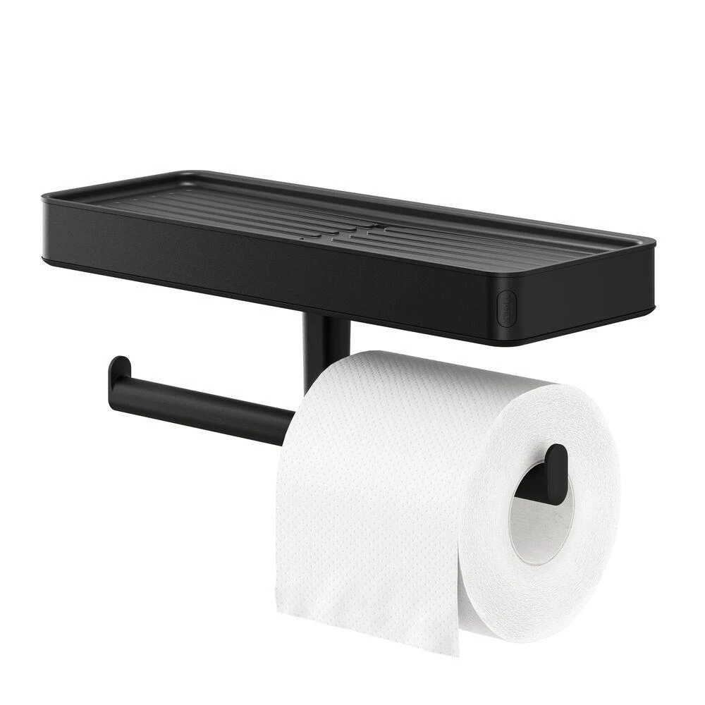 Tiger Carv Toiletrolhouder Met Planchet - Zwart 7 Tiger Carv Toiletrolhouder Met Planchet - Zwart - Afbeelding 5