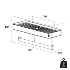 Tiger Carv Toiletrolhouder Met Planchet - Zwart 13 Tiger Carv Toiletrolhouder Met Planchet - Zwart -Meubels Voor Thuis 9957038