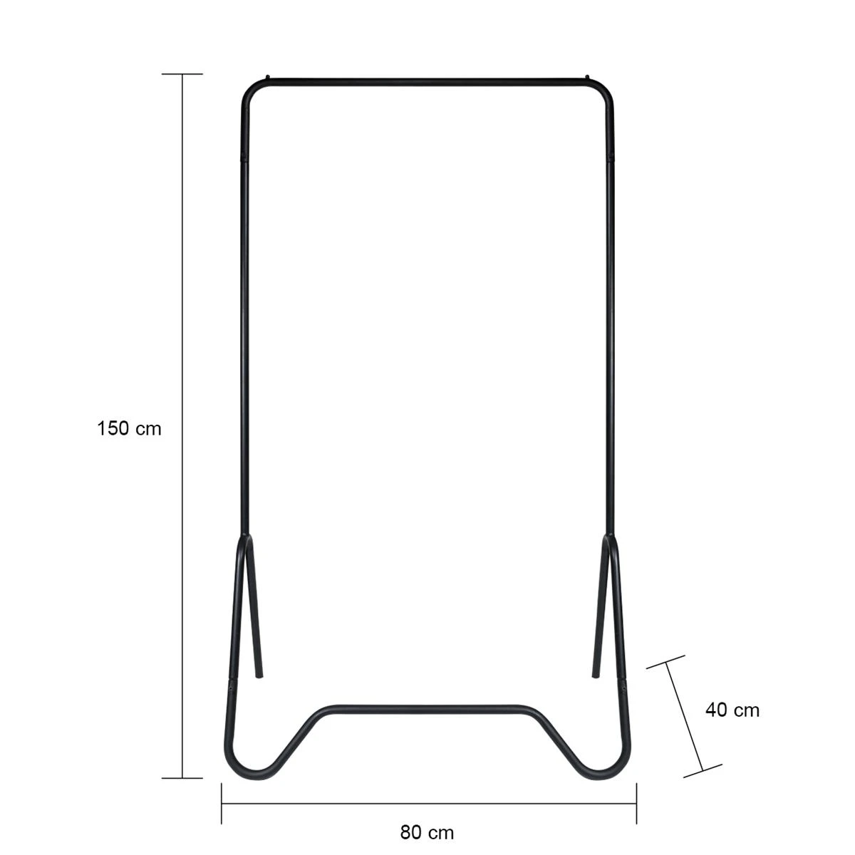 QUVIO Kledingrek Metaal - Zwart 8 QUVIO Kledingrek Metaal - Zwart - Afbeelding 6