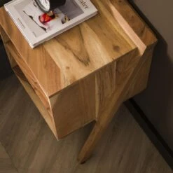 Duverger Guango - Nachtkastje - Massief Acacia - Rechthoek - 2 Nissen -Meubels Voor Thuis 9959316